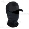 Visors Summer Camouflage Baseball Cap with Full Face Mask Scaf Bicycle Sports Cover Hiking Tactical Military Balaclava Hat 898