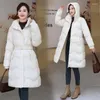 Vrouwen Trenchcoats Vrouwen Mid Parka Jas Herfst Winter 2024 Koreaanse Mode Lange Mouw Lace Up Jassen Dames Casual