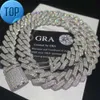 Stock Iced Out Vvs Moissanite Bracciale cubano 925 Argento Bling Moissanite Diamante Catena a maglia cubana Collana di gioielli da uomo Hip Hop