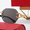 Дизайнерские солнцезащитные очки для мужчин Модельерские солнцезащитные очки Sunny Travel Beach Поляризованные солнцезащитные очки Безрамные роскошные солнцезащитные очки высокого качества