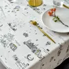 Nappe de Table en mélange de coton et lin, décoration de la maison, impression réactive, couverture de dessin animé mignon pour chambre d'enfant, 140 220cm