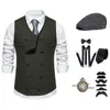 Men's Suits Men Business Jacket Vest Slim Strip-Type Leisure Gentlemen Formal Sleeveless Suit Wedding Party Prom Retro Style 1920s Attire