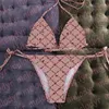 Designer Bikini Set Two Piece Set Swimewear Letter Heart Print Baddräkt för kvinnor Sexig vadderad snörning Biquinis Swim Swimsuit