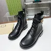 Designer Boots Lace-Up Boots martin boots womens Shoes Fashion Trend Brown Checkered Buckle Personality Ankle Boots Classic Style flat Shoes