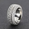 Wholesale New Fashion Cheap Price 18k White Gold Plated Women Men Hip Hop Iced Out Moissanite Simulants Ring