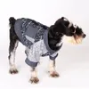 Vêtements pour chiens Vêtements pour animaux de compagnie Couleur réfléchissante Correspondant Veste en denim Marque de mode Manteau Chat Tuxedo d'hiver