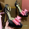 Love Diamond Jurk Schoenen Strikje Strass Decoratie Sandalen Designerplatform Hak Slingbacks 12,5 cm Hoge Hakken Rome Sandaal afbeelding selectie