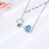 Pendant Necklaces 2024 Fashion Beautiful Shiny Zircon Infinity Forever Love Blue Butterfly Necklace For Woman Neck Jewelry