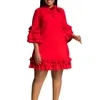 Roupas étnicas Dashiki África Vestidos Africanos para Mulheres 2024 Primavera Chegada Meia Manga Elegante Rosa Preto Vermelho Mini Vestido