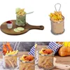 Plates Big Deal Fry Baskets Mini Round Stainless Steel French Fries Mesh Fryer Basket Holder Cooking Tool With Sauce Cup