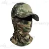 Visors Summer Camouflage Baseball Cap with Full Face Mask Scaf Bicycle Sports Cover Hiking Tactical Military Balaclava Hat 836