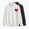 Dames truien 20ss trui liefde hart Een man vrouw liefhebbers paar vest gebreid v ronde hals hoge kraag damesmode letter wit zwart lange mouw kleding pullov