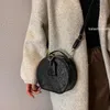 5ATop Quality 2024 Women's Casual Handbag Famous Designer Fashion Embossed Round Cute Leather Crossbody Bag Single Shoulder Bag