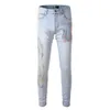 Jeans Pantalons Hip Hop Classiques Jeans de styliste Jean de motard déchiré en détresse Jean Slim Fit Jean en Denim de moto