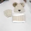 Luxury baby Cap suits designer kids Winter knitted three piece set Including brand box Size 3-12 Warm Hat+scarf+gloves Jan20