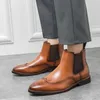 Laarzen Britse stijl zwarte brogue schoenen heren zakelijke kleding heren casual instapper Oxfords luxe lederen enkel heren maat 46