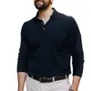 Новая рубашка с воротником поло, мужская футболка с короткими рукавами, мужская повседневная европейская и американская рубашка с длинными рукавами, мужская одежда