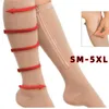 Men's Socks Compression Knee High Zipper Stretchy Anti-Fatigue Men Women Support Female Open Toe Thin