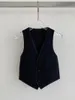 Gilets pour femmes 2024 Femmes Mode Haute Qualité Sans Manches Court Tuxedo Vest 0731