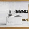 Dispenser di sapone liquido Pressa per lavastoviglie Detersivo per piatti Lavandino da bagno Resina da cucina con spugna per spazzole per piatti