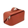 Borsa per cosmetici da viaggio di grande capacità con custodia organizer portatile per trucco in pelle PU