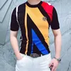 Men's T-Shirts Men's high-end ice Silk Short-sleeved T-shirt 2023 New Fashion Slim Fit Summer Half Sleeve Underlay Shirt Streetwear J240120