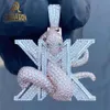 Pingente 3d de animal estereoscópico personalizado por testador de diamante carbonite sier banhado a ouro vvs ice out joias finas para homens e mulheres