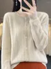 Women's Knits Spring Winter Women Clothing Cardigan Knitwear Aliselect Fashion Merino Wool Sweater O-Neck Full Sleeve Hollow Out