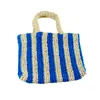 Małe kolorowe pionowe paski dla kobiet ręcznie robione słomkowe torba, nowa moda plażowa przenośna torba plażowa, producenci sprzedaż bezpośrednia, duże zniżki