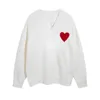 Womens Sweaters 20ss sweater love heart A man woman lovers couple cardigan knit v round neck high collar womens fashion letter white black long sleeve clothing pullov