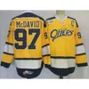 Vintage NCAA Erie Otters College 97 Connor Mcdavid Jerseys Hóquei Ed Azul Marinho Camisas Amarelas M-XXXL 2534 4824 2601