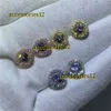 Stud Vecalon Nuovo arrivo Best Friends Orecchini placcati oro bianco 18 carati Orecchini con diamanti grandi per le donne Orecchini zircone bianco 2024 Orecchini firmati per gioielli da donna