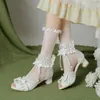 Sandálias Tamanho 34-43 Casual Bonito Peep Toe Salto Laço Bowknot Lolita Sapatos Femininos