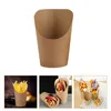 Gift Wrap French Fries Storage Bags Kraft Paper Bag Holders Fried Chicken Snack Take Out Packaging Bucket