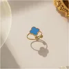 Banda anéis designer jóias trevo anel clássico diamante borboleta de mulher homem amor ouro siery cromo coração dia dos namorados dia das mães dro otpu9