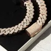 Custom Hip Hop Mossanite Necklace Jewelry VVS Sterling Sier Def 20Mm Diamond Moissanite 14K Rose Plated Cuban Link Chain