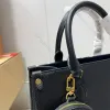 luxurys on the go totes أكياس الكتف أعلى جودة مصمم حقيبة يد من الجلد الجلود المنقوش بني زهرة crossbody المتسوق Weekenden