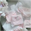 Calcinha feminina calcinha feminina meninas luz rosa bonito roupa interior doce algodão japonês laço-up arco meados de cintura baixa briefs drop del dh5yn
