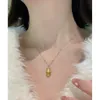 Новое модное ожерелье из цельного золота с настоящими желтыми бриллиантами и колокольчиками для рождественского подарка, ювелирные изделия на заказ