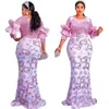 Vêtements ethniques Plus Taille Luxe Africain Paillettes Robe Pour Femmes Élégante Dame Robes De Soirée Avec Ceinture Sexy Femme Fête De Mariage Moulante