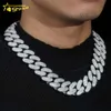 Rappeur de haute qualité Big Heavy Solid 925 Silver 22 mm Moisanite Diamond Hip Hop Iced Out Cuban Link Chain