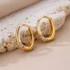 Stud Chunky Owalne Kolczyki dla kobiet złoty kolor stal nierdzewnych Earr2023 Trend Weddjewelry para prezent Aretes Mjer J240120