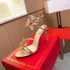 デザイナーサンダルハイヒールデザイナーシューズ、Rene Caovilla Heel Women's Luxurious Shoemaker Rhinestone Crystal Shoes豪華なウェディングシューズTory Summer Famous