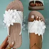 Sandalen QIWN Frau Damen Hausschuhe Boho-Stil geflochten A1 offene Zehenschuhe lässig rutschfeste Slides