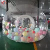 Activités de jeux de plein air 5 m de long fête pour enfants boule à bulles gonflable transparente tente dôme igloo avec ballons maison à bulles blanche pour les événements de fête en plein air