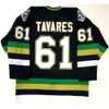 Винтажные 2008 хоккейные майки London Knights мужские John Tavares # 61 Джерси Ed черные белые рубашки мужские 3344