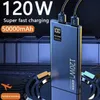 Cell Phone Power Banks 120W High Capacity Power Bank 50000mAh Fast Charging Powerbank Portable Battery Charger For iPhone Samsung Huawei