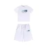 Herr Trapstar T -shirt Set Letter broderad träning Kort ärm Ny plysch Shortsmotion Chic Luxery Current6852