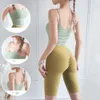 Lu Align Lemon Yoga Sport Dames Dubbelzijdig brokaat geplooid vest met borstkussen Hemdje Fitnesstraining tanktop Sportkleding LL Lu Jogger