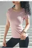 Camisas ativas femininas de manga curta camiseta esportiva senhoras malha costura yoga topos correndo roupas de fitness fábrica pronto estoque